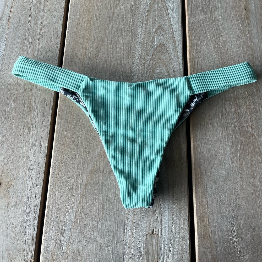 Indah Mint Ribbed Bikini Bottom